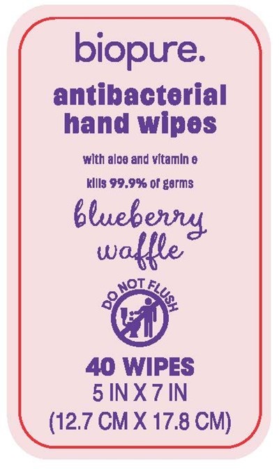 Antibacterial Wipes (Biopure Antibacterial Wipe Blueberry Waffle Label2)